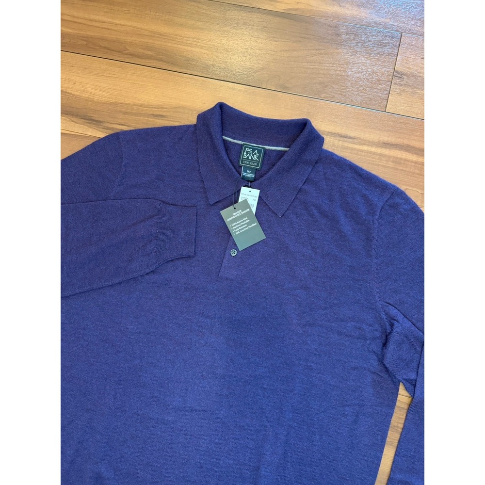 Jos. A. Bank Traveler Collection 100% Merino Wool Polo Sweater Men's 2XLT Tall